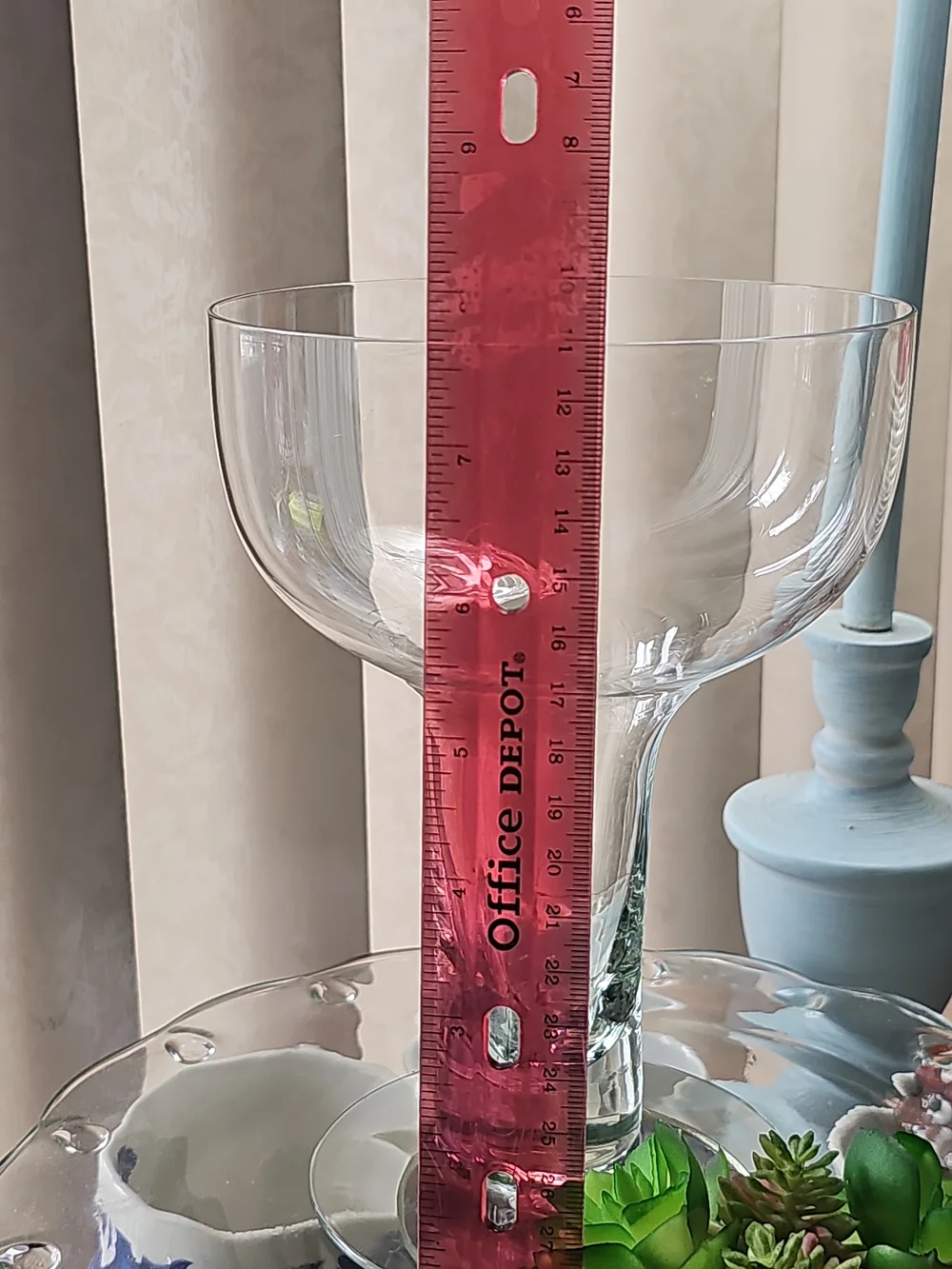 Clear Glass Decorative Compote Vase - Home Accents